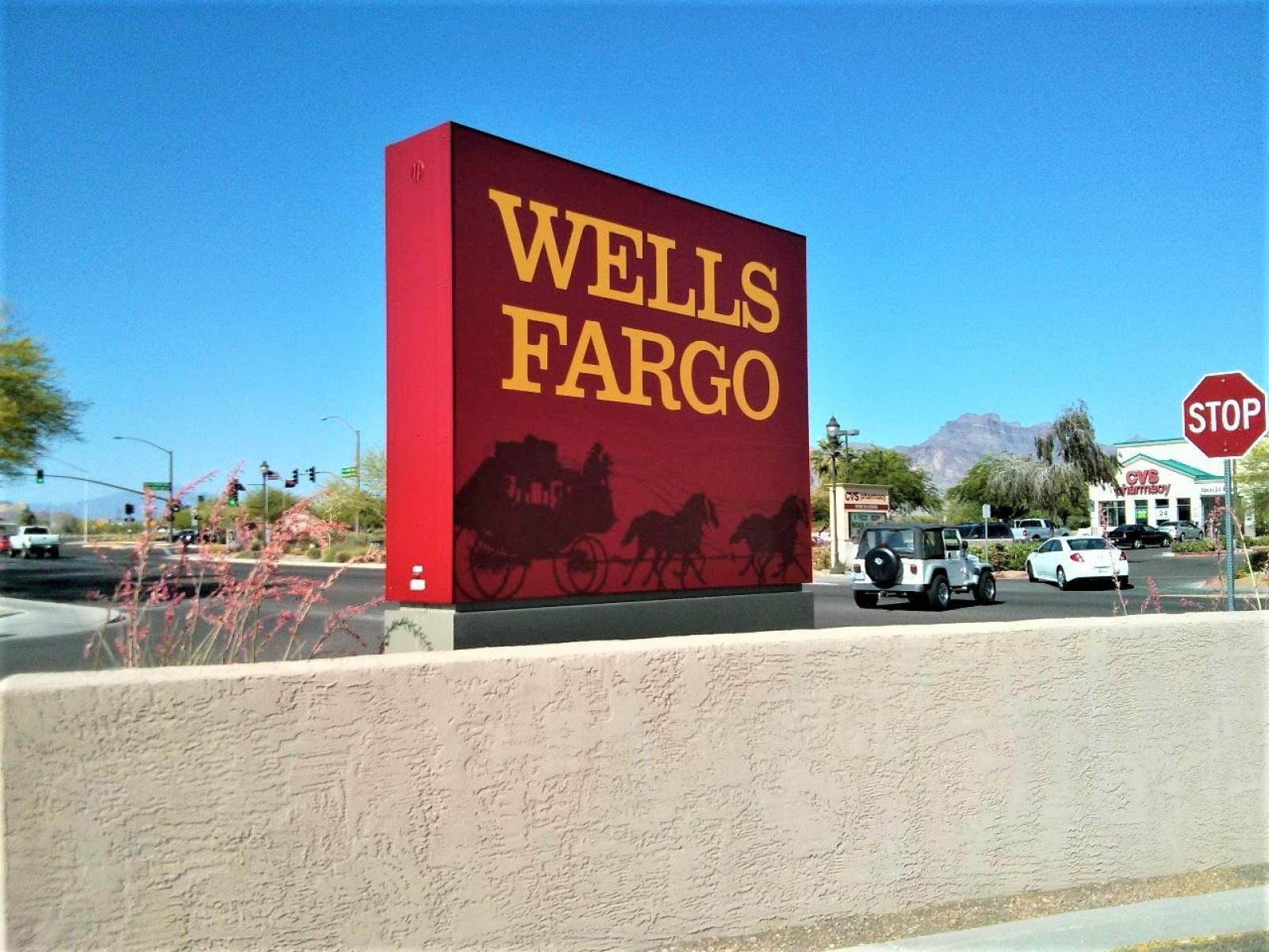 Wells Fargo corporate signage